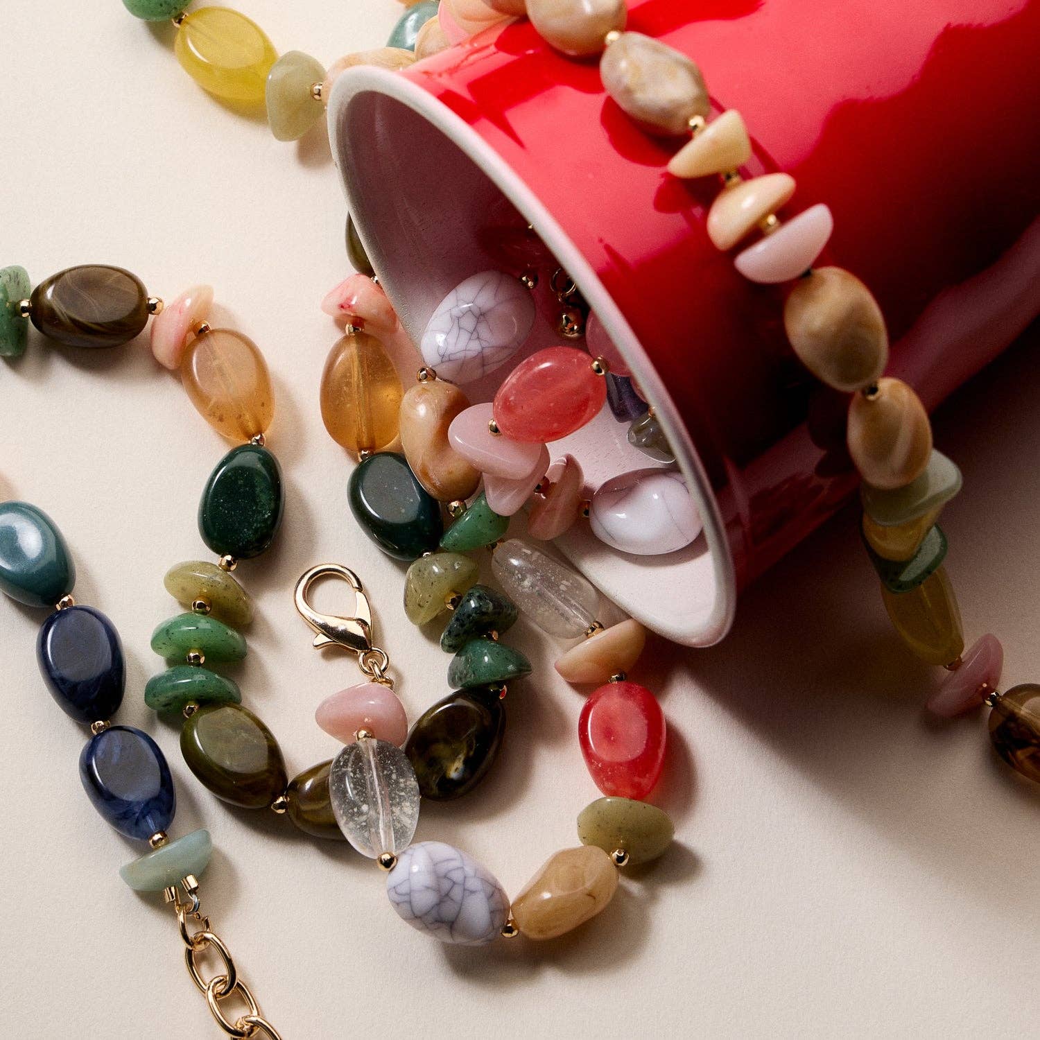 Organic Resin Bead Necklaces