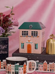 Pink Cottage Cookie Jar