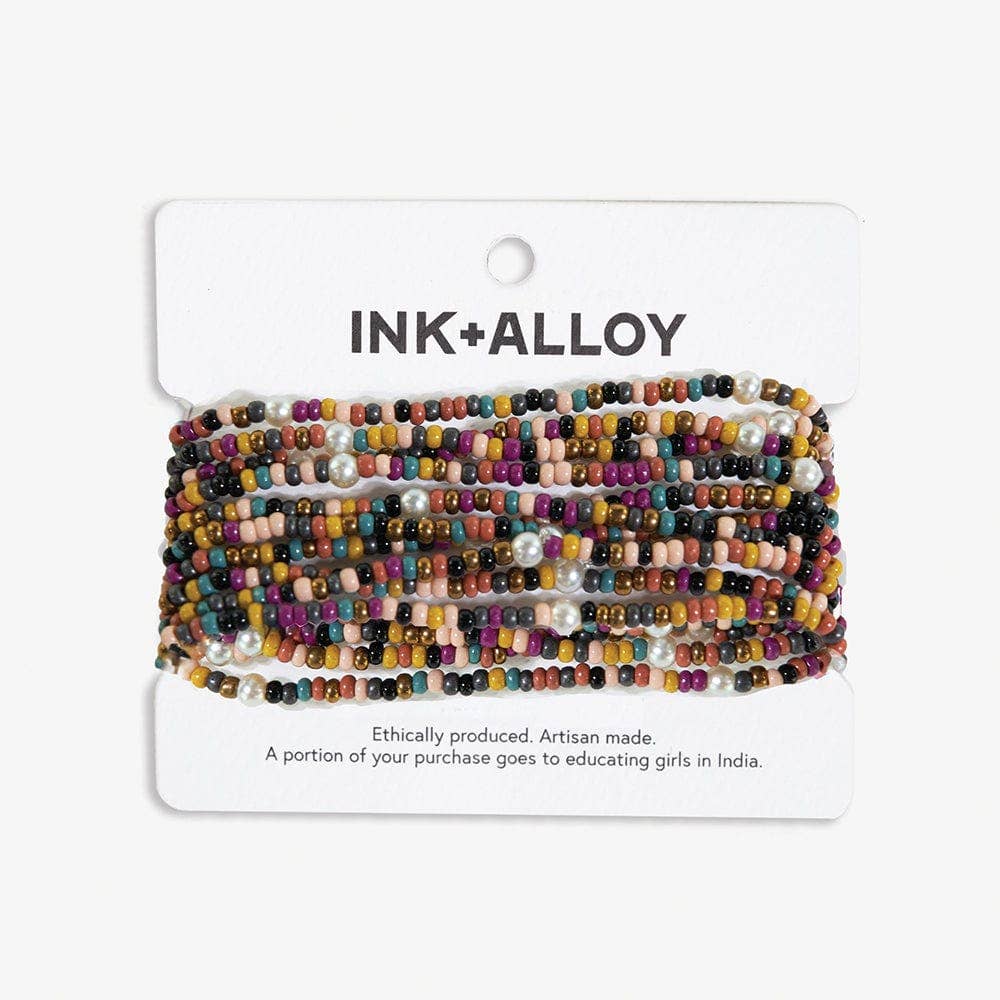 Jewel Tone 10 Strand Stretch Bracelets