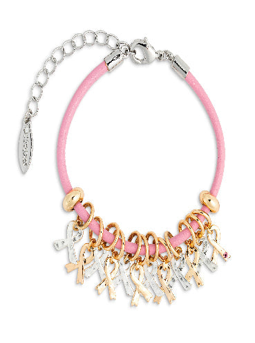 Pink Ribbon Charm Bracelet