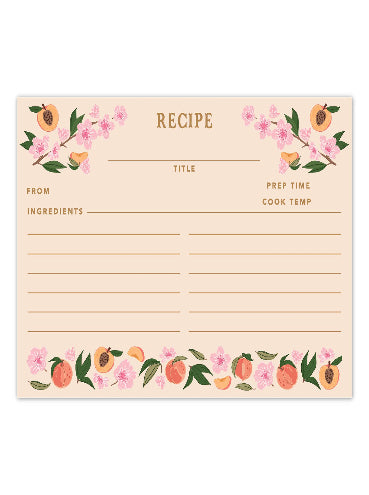 Peach Blossom Recipe Cards - Set of 50