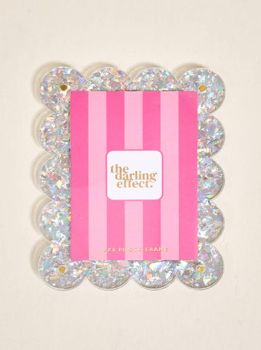 Mini Picture Magnet–Silver Glitter