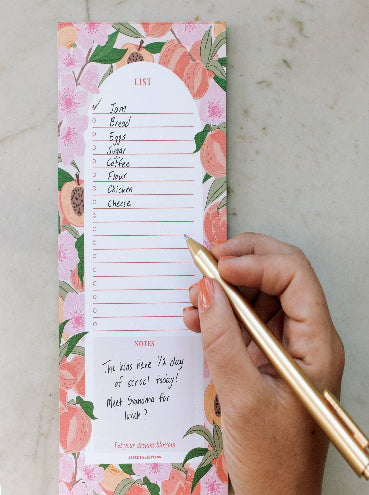 Peach Blossom Market List Notepad