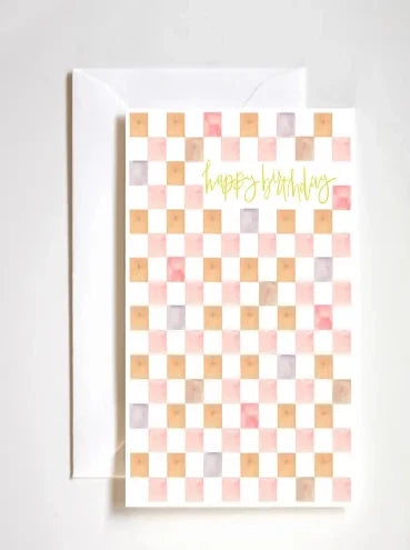 Pink Checker BDay Card