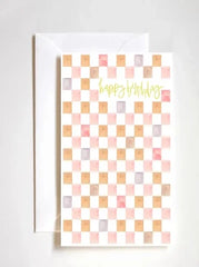 Pink Checker BDay Card