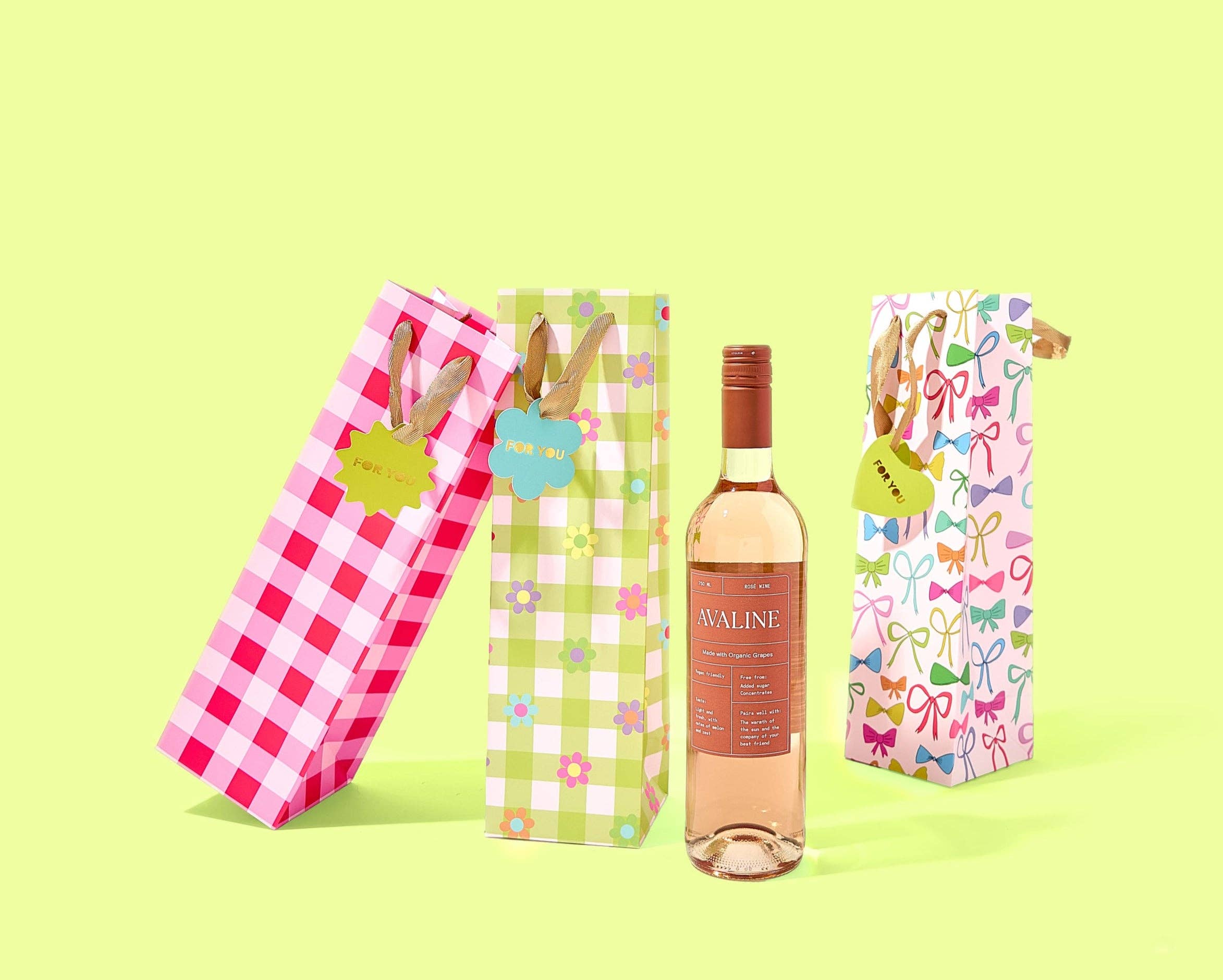 Gift Bags - Red + Pink Gingham - Assorted Sizes