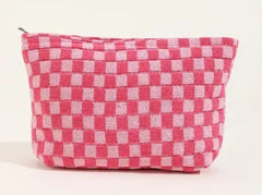 Large Checker Makeup Bag