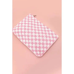 Large Checker Makeup Bag